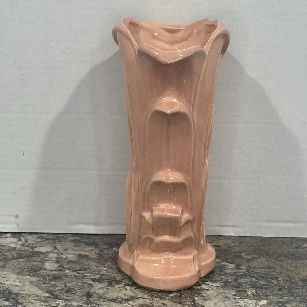 Vintage McCoy Pottery Swan Vase Pink ‎ MCM 9